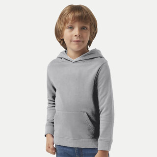                       Boys Solid White Melange Hooded Sweatshirt                                              