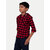 Boys Red & Black Check Hooded Yarndye shirt