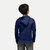 Boys Solid Navy Zipper Hoodies