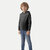 Boys Solid Dark Blue Hooded Sweatshirt