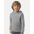 Boys Solid Grey Melange Hooded Sweatshirt