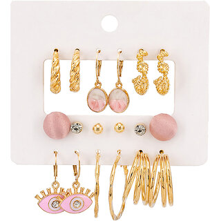 Vintage Style Hoop Earring with 9 pairs in a Pack Vintage Style Hoop Earring with 9 pairs in a Pack