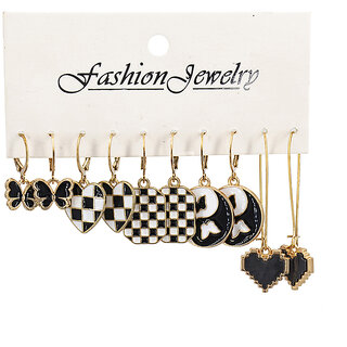 Black and White Checkered Earring Black and White Checkered Earring