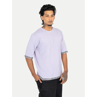 Mens Contrast Band Lavender T-shirts Mens Contrast Band Lavender T-shirts