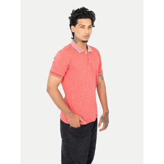 Mens Red Jacquard Collar Polo Mens Red Jacquard Collar Polo