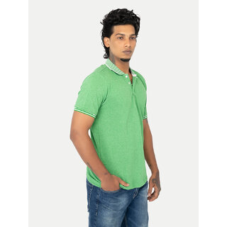 Mens Green Jacquard Collar Polo Mens Green Jacquard Collar Polo