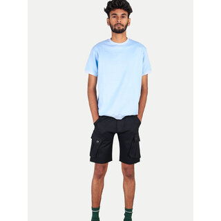                       Mens Black  Solid Stylish Cargo Shorts                                              
