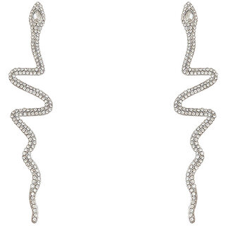                       Silver Snake Earring                                              