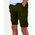 Mens Military Green  Solid Stylish Cargo Shorts