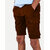 Mens Brown Solid Stylish Cargo Shorts