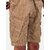 Men Beige Carduroy Cargo Cargo Shorts