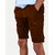 Mens Brown Solid Stylish Cargo Shorts