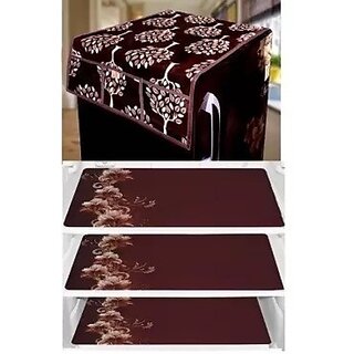 REVEXO Plastic Floral Pattern Fridge Covers REVEXO Plastic Floral Pattern Fridge Covers