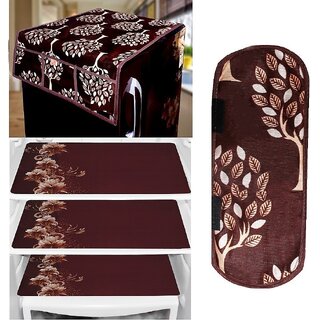 REVEXO Plastic Floral Pattern Fridge Covers REVEXO Plastic Floral Pattern Fridge Covers