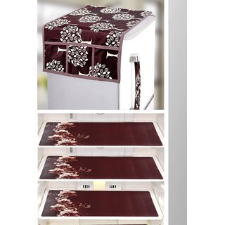 REVEXO Plastic Floral Pattern Fridge Covers REVEXO Plastic Floral Pattern Fridge Covers