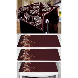                       REVEXO Plastic Floral Pattern Fridge Covers                                              