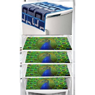 REVEXO Polyester Floral Pattern Fridge Covers