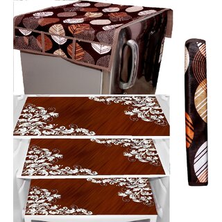 REVEXO Plastic Floral Pattern Fridge Covers REVEXO Plastic Floral Pattern Fridge Covers