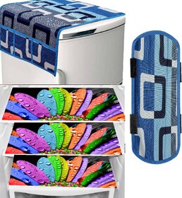 REVEXO Polyester Floral Pattern Fridge Covers