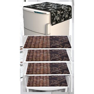 REVEXO Polyester Floral Pattern Fridge Covers REVEXO Polyester Floral Pattern Fridge Covers