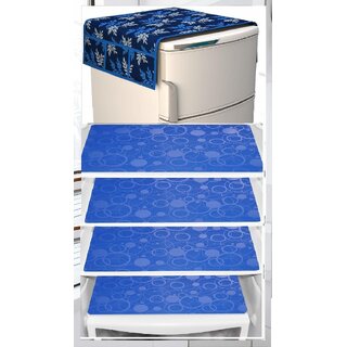                       REVEXO Polyester Floral Pattern Fridge Covers                                              