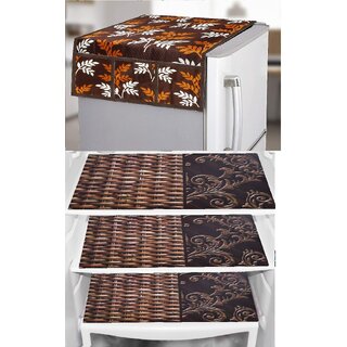                       REVEXO Polyester Floral Pattern Fridge Covers                                              