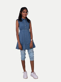 Girls Blue Denim Dresses