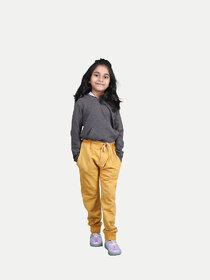 Girls Mustard Solid Jogger