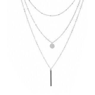 Bohemian Style 3 Layered Silver Plated Neckpiece Bohemian Style 3 Layered Silver Plated Neckpiece