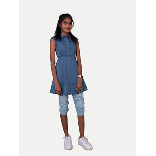 Girls Blue Denim Dresses