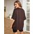 REVEXO Printed Pure Cotton Brown,Beige Color T-Shirt For Women
