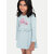 Girls Skyblue Printed Sweat Frock