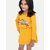 Girls Mustard Printed Sweat Frock