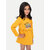 Girls Mustard Printed Sweat Frock