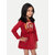 Girls Dark Red Printed Sweat Frock