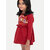 Girls Dark Red Printed Sweat Frock
