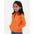 Girls Orange Printed Sweat Hoodie