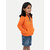 Girls Orange Printed Sweat Hoodie
