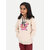 Girls Beige Printed Sweat Hoodie
