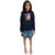 Girls Dark Blue Printed Sweat Hoodie