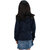 Girls Dark Blue Printed Sweat Hoodie
