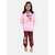 Girls Pink Printed Sweat Hoodie