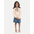 Girls Beige Printed Sweat Hoodie