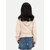 Girls Beige Printed Sweat Hoodie