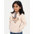 Girls Beige Printed Sweat Hoodie