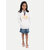 Girls White Printed Sweat Hoodie