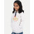 Girls White Printed Sweat Hoodie