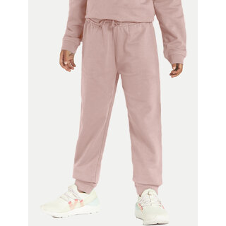 Girls Baby Pink Solid Jogger