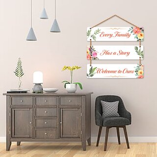                      EJA Art Every Family Has A Story Welcome To Ours Size (14 x 12 inch) Wall Hanger for Living Room | Bedroom | Office | Gift | Wall Hanging For Home Decoration |Wall Hangings                                              