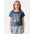 Teen Girls Navy Printed Crew Neck T-shirt